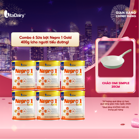  Combo 6 Sữa bột Nepro 1 Gold 400g phù hợp với người cần lưu ý đường huyết và sức khỏe thận - VitaDairy 