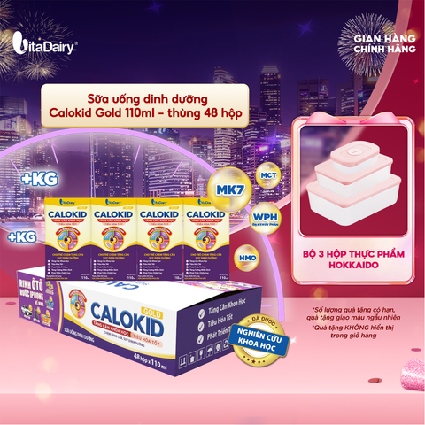  Sữa uống dinh dưỡng Calokid Gold 110ml - thùng 48 hộp - VitaDairy 