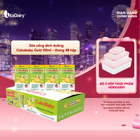  Sữa uống dinh dưỡng Colosbaby Gold 110ml - Thùng 48 hộp - VitaDairy 