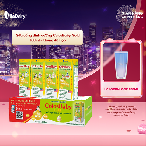  Sữa uống dinh dưỡng Colosbaby Gold 180ml - thùng 48 hộp - VitaDairy 