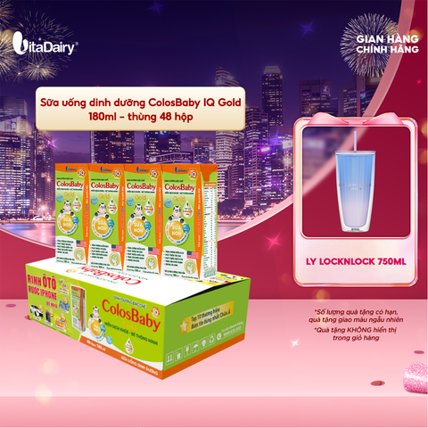  Sữa uống dinh dưỡng ColosBaby IQ Gold 180ml - thùng 48 hộp - VitaDairy 