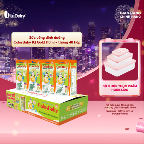  Sữa uống dinh dưỡng ColosBaby IQ Gold 110ml - thùng 48 hộp - VitaDairy 