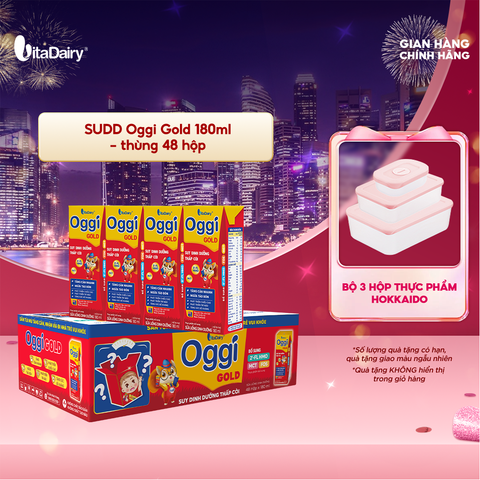  Sữa uống dinh dưỡng Oggi Gold 180ml - thùng 48 hộp - VitaDairy 