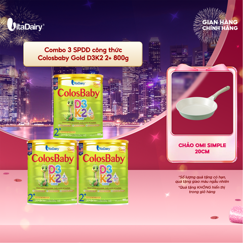  Combo 3 SPDD công thức Colosbaby Gold D3K2 2+ 800g 