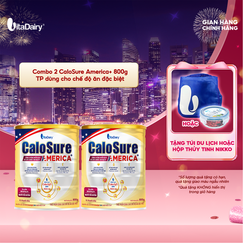  Combo 2 Sữa bột CaloSure America+ 800g (Tiểu đường) - VitaDairy 
