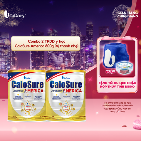  Combo 2 Sữa bột CaloSure America 800g (Vị thanh nhẹ) - VitaDairy 