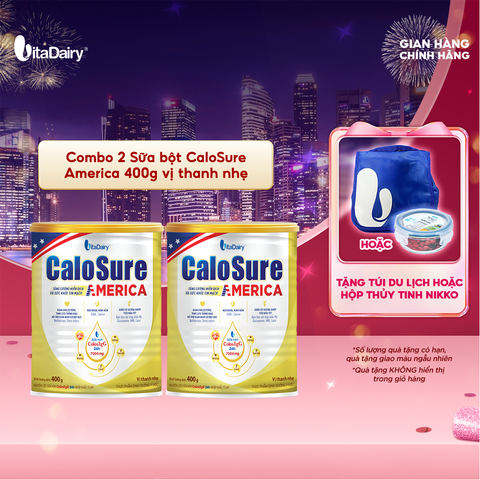  Combo 2 Sữa bột CaloSure America 400g (Vị thanh nhẹ)- VitaDairy 