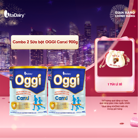  Combo 2 Sữa bột OGGI Canxi 900g, bổ sung dưỡng chất cho hệ xương vững vàng - VitaDairy 