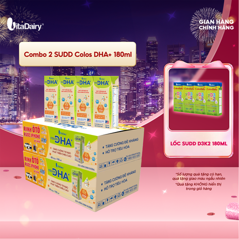  Combo 2 Sữa uống dinh dưỡng Colos DHA+ 180ml - VitaDairy 