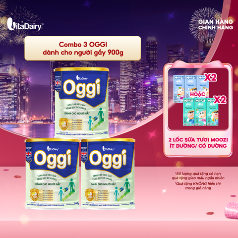  Combo 3 Sữa bột OGGI 900g hỗ trợ dinh dưỡng cho người cần tăng cân và duy trì vóc dáng - VitaDairy 