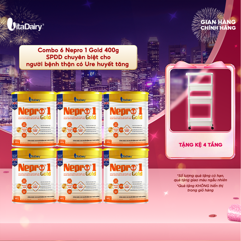  Combo 6 Sữa bột Nepro 1 Gold 400g phù hợp với người cần lưu ý đường huyết và sức khỏe thận - VitaDairy 