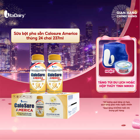  Sữa bột pha sẵn Calosure America thùng 24 chai 237ml - VitaDairy 