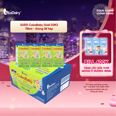  Sữa uống dinh dưỡng ColosBaby Gold D3K2 110ml - thùng 24 hộp 