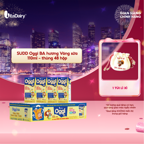 Sữa uống dinh dưỡng Oggi BA hương Váng sữa 110ml - thùng 48 hộp - VitaDairy 