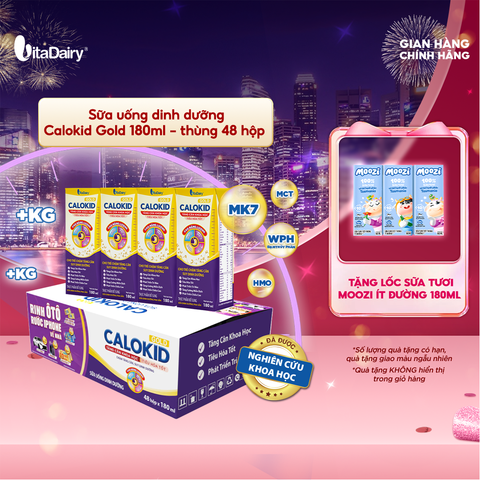  Sữa uống dinh dưỡng Calokid Gold 180ml - thùng 48 hộp - VitaDairy 