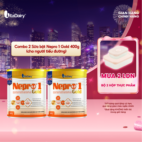  Combo 2 Sữa bột Nepro 1 Gold 400g (cho người tiểu đường) - VitaDairy 