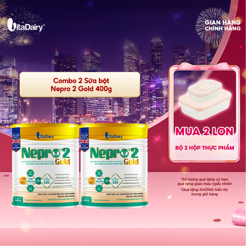  Combo 2 Sữa bột Nepro 2 Gold 400g (cho người tiểu đường) - VitaDairy 
