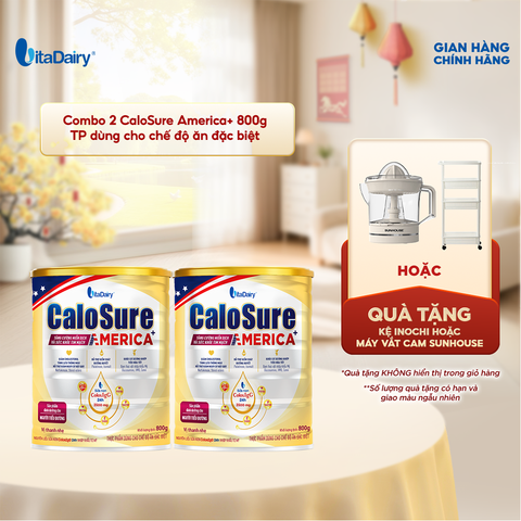  Combo 2 Sữa bột CaloSure America+ 800g (Tiểu đường) - VitaDairy 