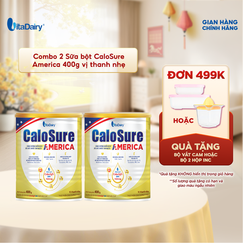  Combo 2 Sữa bột CaloSure America 400g (Vị thanh nhẹ)- VitaDairy 