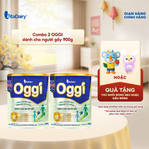  Combo 2 Sữa bột OGGI 900g, hỗ trợ dinh dưỡng cho người cần tăng cân và duy trì vóc dáng - VitaDairy 