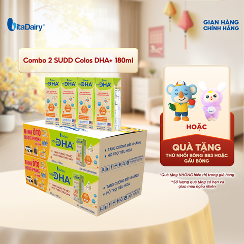  Combo 2 Sữa uống dinh dưỡng Colos DHA+ 180ml - VitaDairy 