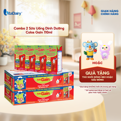  Combo 2 Sữa uống dinh dưỡng ColosGain 110ml - thùng 48 hộp - VitaDairy 