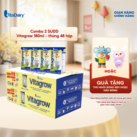  Combo 2 Sữa uống dinh dưỡng Vitagrow 180ml - VitaDairy 