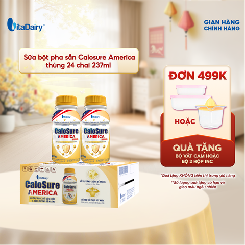  Sữa bột pha sẵn Calosure America thùng 24 chai 237ml - VitaDairy 