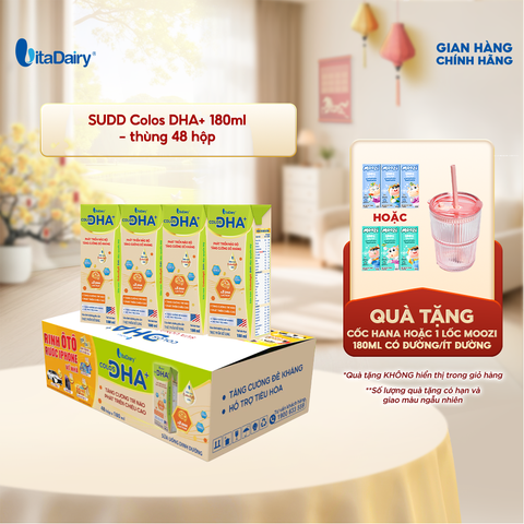  Sữa uống dinh dưỡng Colos DHA+ 180ml thùng 48 hộp - VitaDairy 