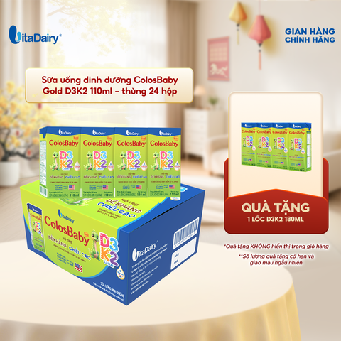  Sữa uống dinh dưỡng ColosBaby Gold D3K2 110ml - thùng 24 hộp 