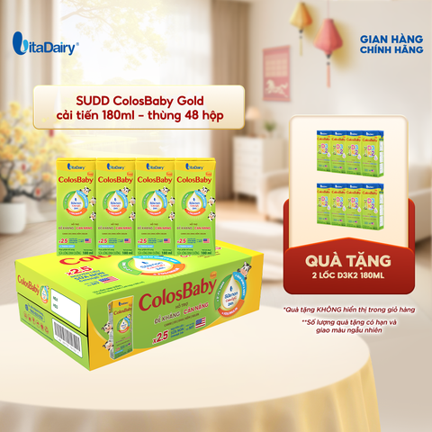  Sữa uống dinh dưỡng ColosBaby Gold cải tiến 180ml - thùng 48 hộp 