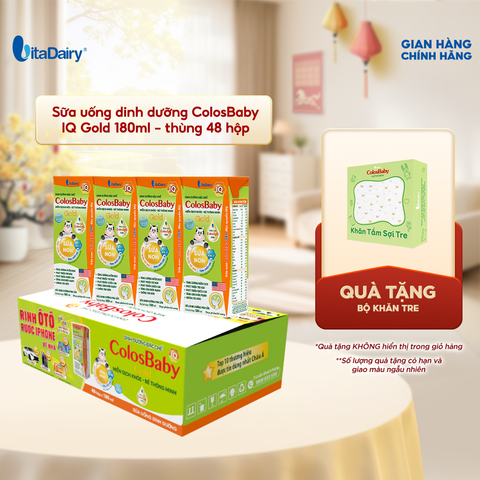  Sữa uống dinh dưỡng ColosBaby IQ Gold 180ml - thùng 48 hộp - VitaDairy 