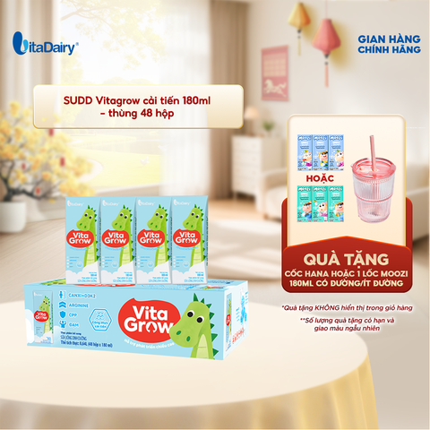  Sữa uống dinh dưỡng Vitagrow cải tiến 180ml - thùng 48 hộp 