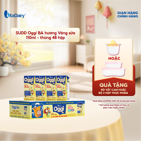  Sữa uống dinh dưỡng Oggi BA hương Váng sữa 110ml - thùng 48 hộp - VitaDairy 