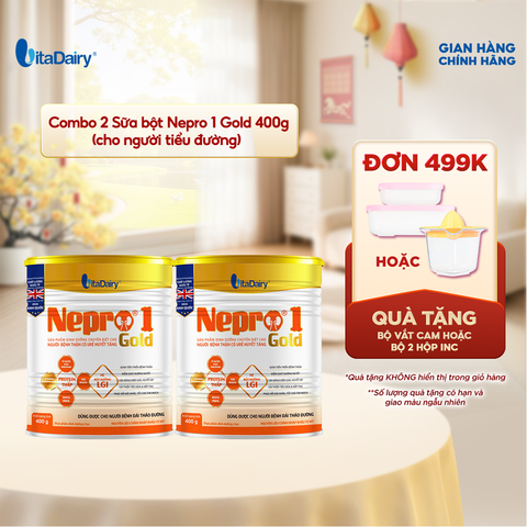  Combo 2 Sữa bột Nepro 1 Gold 400g (cho người tiểu đường) - VitaDairy 