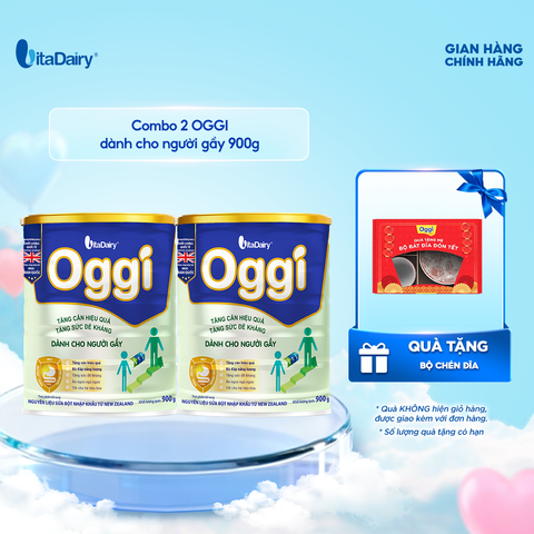  Combo 2 Sữa bột OGGI 900g, hỗ trợ dinh dưỡng cho người cần tăng cân và duy trì vóc dáng - VitaDairy 