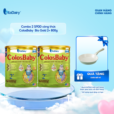  Combo 2 Sữa bột Colobaby Bio Gold 2+ 800g có chứa sữa non, hỗ trợ hệ tiêu hóa khỏe mạnh - VitaDairy 