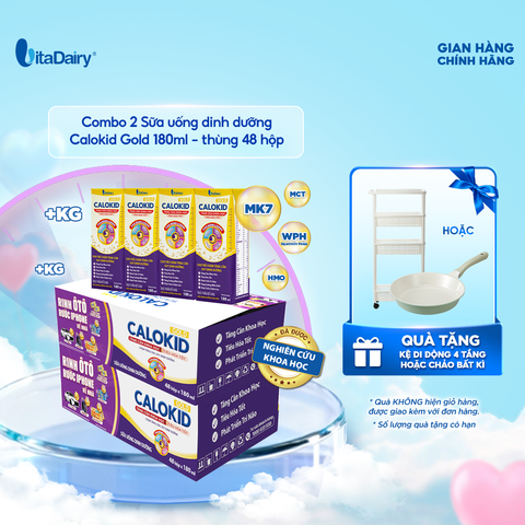  Combo 2 Sữa uống dinh dưỡng Calokid Gold 180ml - VitaDairy 