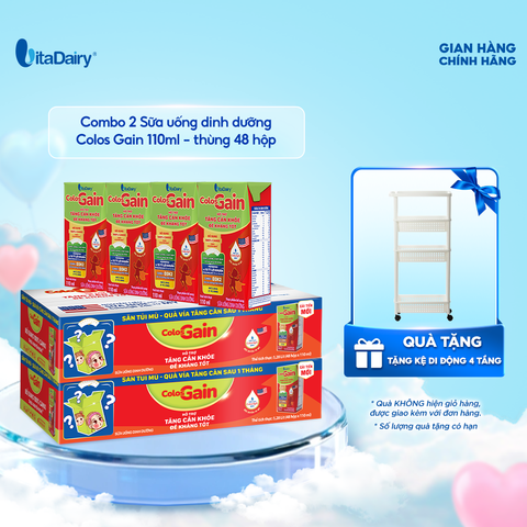  Combo 2 Sữa uống dinh dưỡng ColosGain 110ml - thùng 48 hộp - VitaDairy 