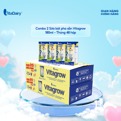  Combo 2 Sữa uống dinh dưỡng Vitagrow 180ml - VitaDairy 