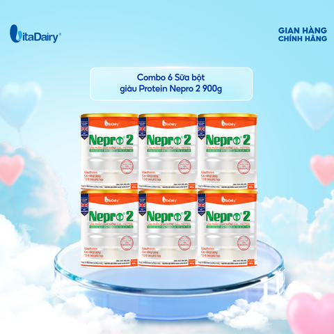  Combo 6 Sữa bột Nepro 2 900g phù hợp với người cần lưu ý đến chức năng thận - VitaDairy 