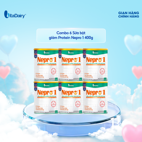  Combo 6 Sữa bột Nepro 1 400g, bổ sung dinh dưỡng cân đối với mức đạm hợp lý - VitaDairy 