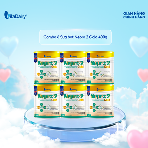  Combo 6 Sữa bột Nepro 2 Gold 400g, bổ sung dinh dưỡng cân đối, phù hợp với người cần lưu ý đường huyết - VitaDairy 
