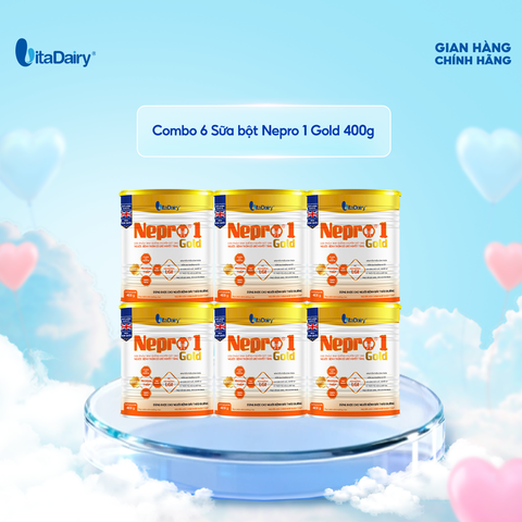  Combo 6 Sữa bột Nepro 1 Gold 400g phù hợp với người cần lưu ý đường huyết và sức khỏe thận - VitaDairy 