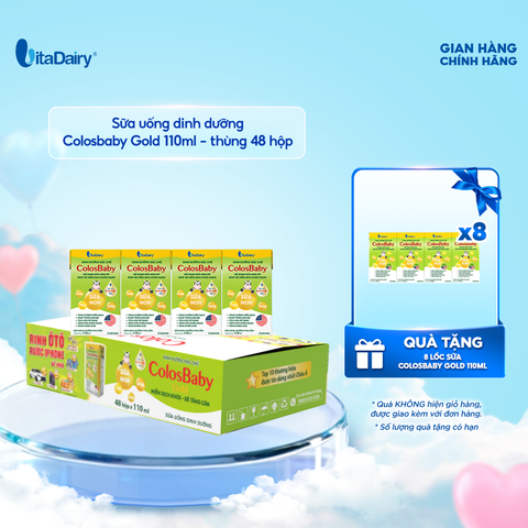  Sữa uống dinh dưỡng Colosbaby Gold 110ml - Thùng 48 hộp - VitaDairy 