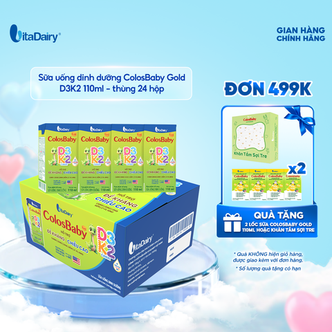  Sữa uống dinh dưỡng ColosBaby Gold D3K2 110ml - thùng 24 hộp 