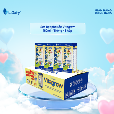  Sữa uống dinh dưỡng Vita grow 180ml - Thùng 48 hộp 