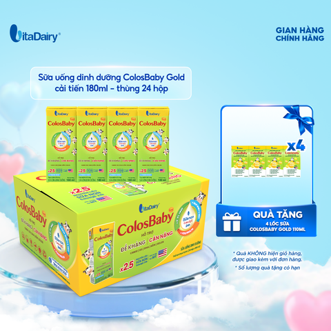  Sữa uống dinh dưỡng ColosBaby Gold cải tiến 180ml - thùng 24 hộp 