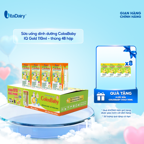  Sữa uống dinh dưỡng ColosBaby IQ Gold 110ml - thùng 48 hộp - VitaDairy 