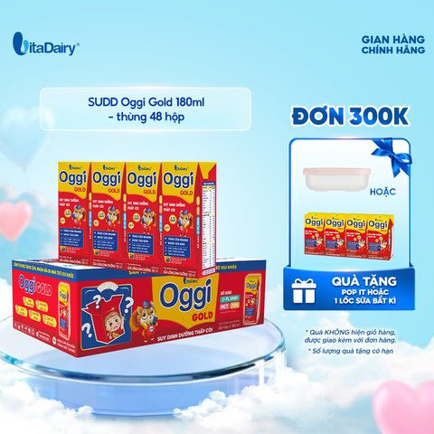  Sữa uống dinh dưỡng Oggi Gold 180ml - thùng 48 hộp - VitaDairy 